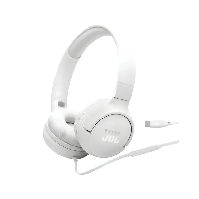 JBL Tune 520C Wired Headphone - White_FrontView