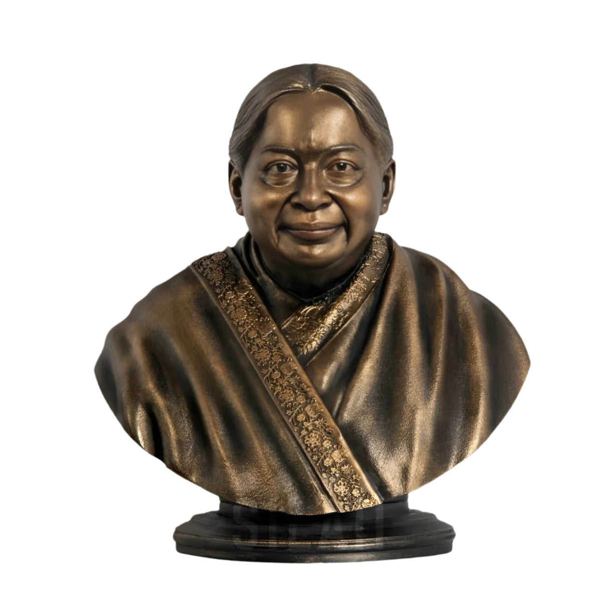 J Jayalalithaa Bust 8 In Sculpture - Antique Bronze