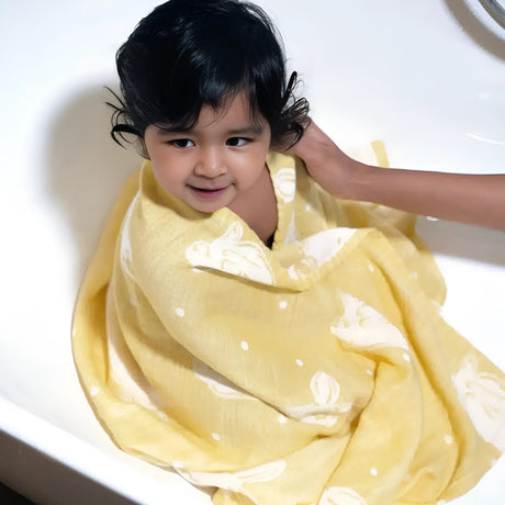 Doctor Towels Aloe Vera  Baby Towel 60x120 cm  - Sunny Bunny Yellow - Image 2 - Buy Online at Chera Home Junction Coimbatore