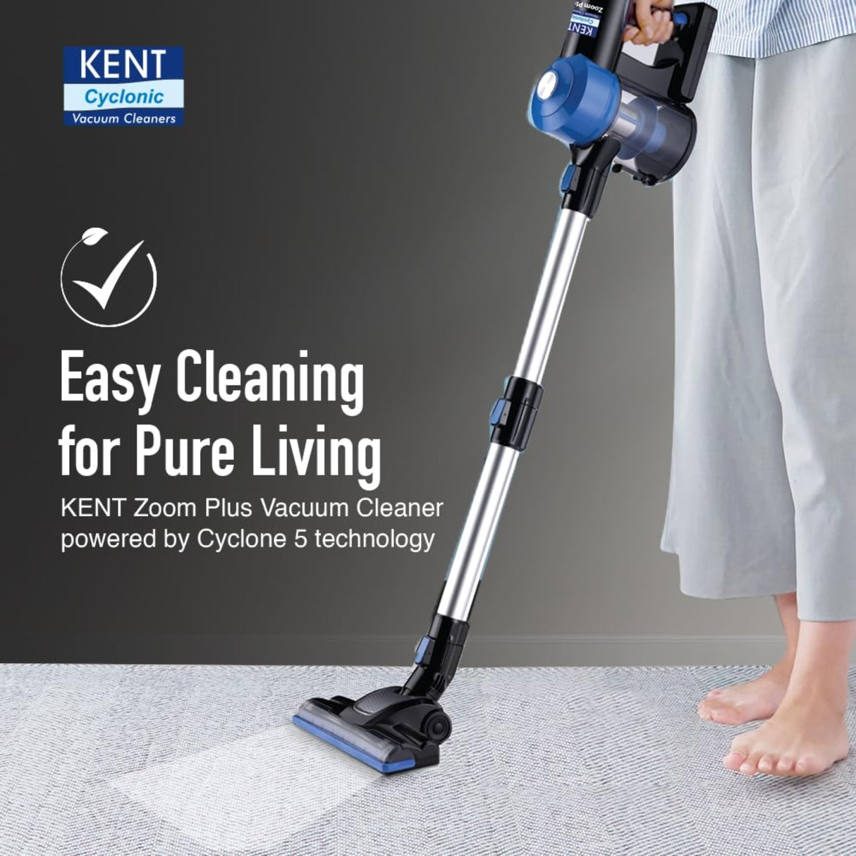 Kent 116132 Zoom Plus Vacuum Cleaner 0.6 L - Blue