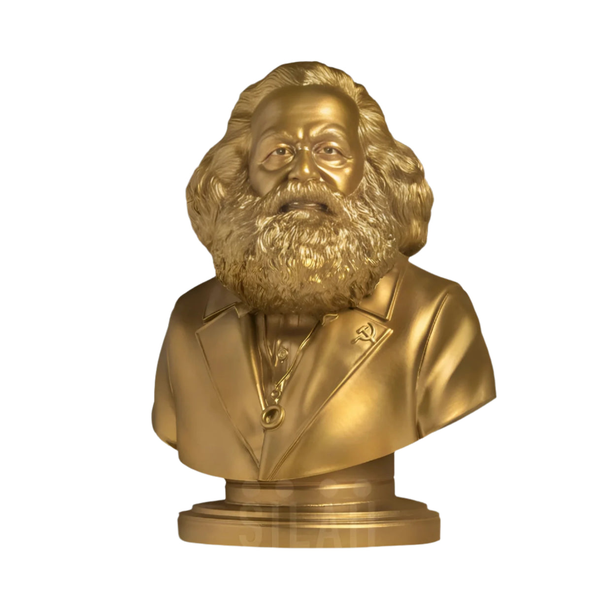 Karl Marx Bust  8 In Sculpture - Gold