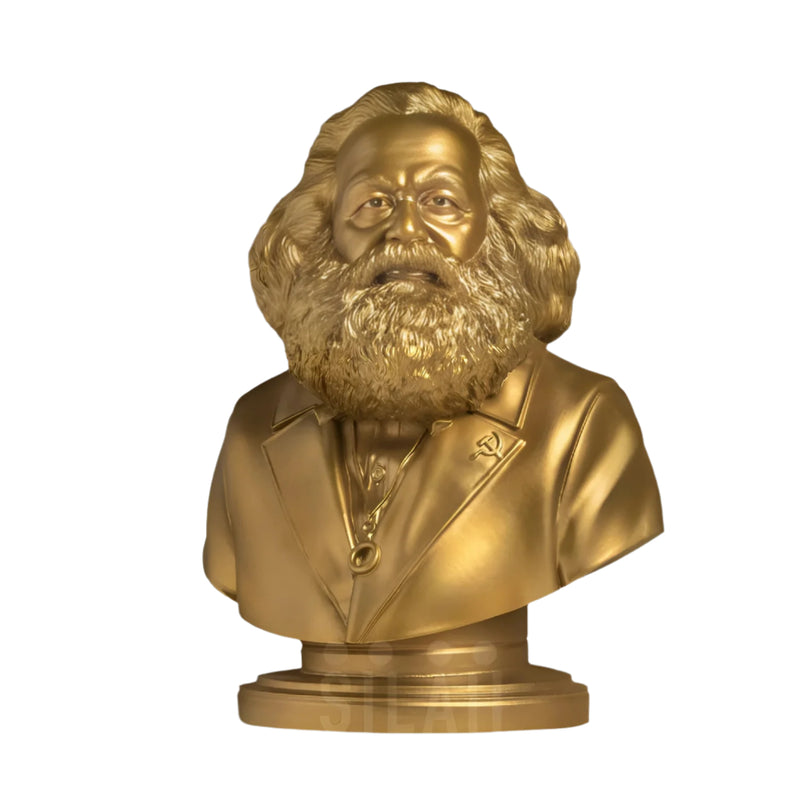 Karl Marx Bust  8 In Sculpture - Gold
