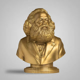 Karl Marx Bust  8 In Sculpture - Gold