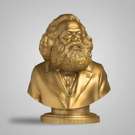 Karl Marx Bust  8 In Sculpture - Gold