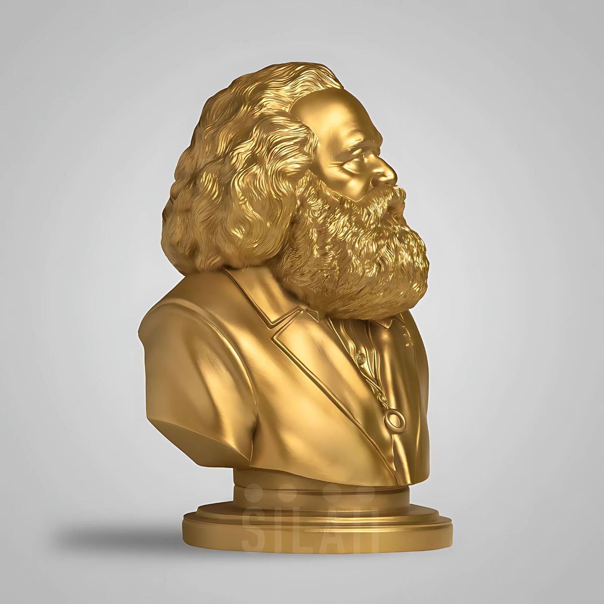 Karl Marx Bust  8 In Sculpture - Gold