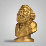 Karl Marx Bust  8 In Sculpture - Gold