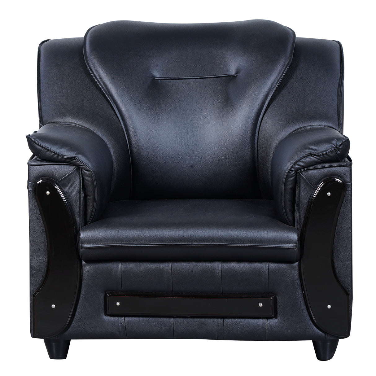 Kassel Rexine Sofa 1 Seater - Black