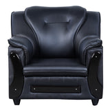 Kassel Rexine Sofa 1 Seater - Black