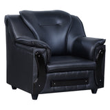 Kassel Rexine Sofa 1 Seater - Black