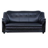 Kassel Rexine Sofa 3 Seater - Black