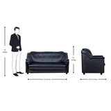 Kassel Rexine Sofa Set (3+1+1-Seater) - Black