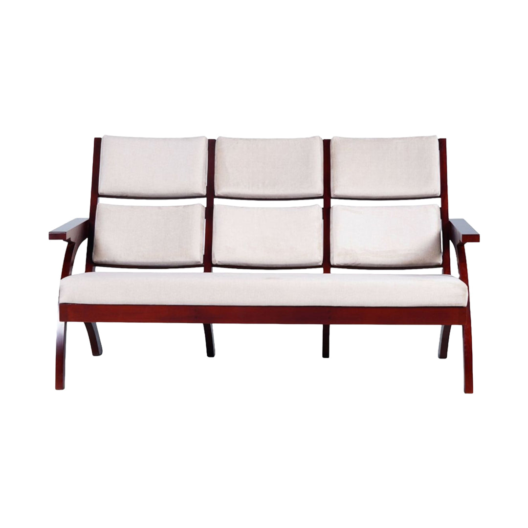 Kelso Arm Chair 3-Seater - Light Walnut Finish_2