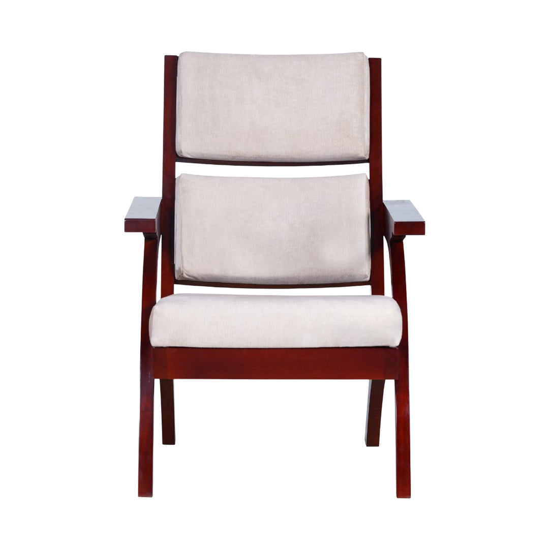 Kelso Wooden Arm Chair 1-Seater - Light Walnut Finish_2