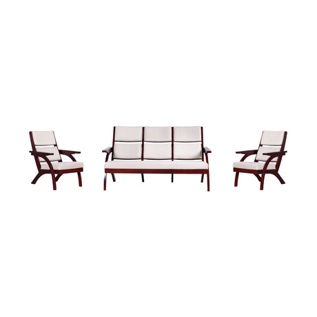 Kelso Wooden Arm Chair (3+1+1-Seater) - Light Walnut Finish_1