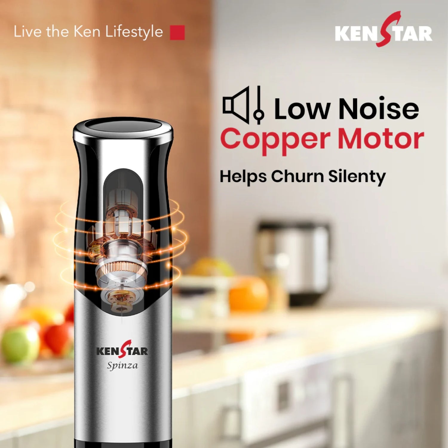 Kenstar Spinza KHBSPI40S1SR0-DST 400W Hand Blender – Black and Silver_5
