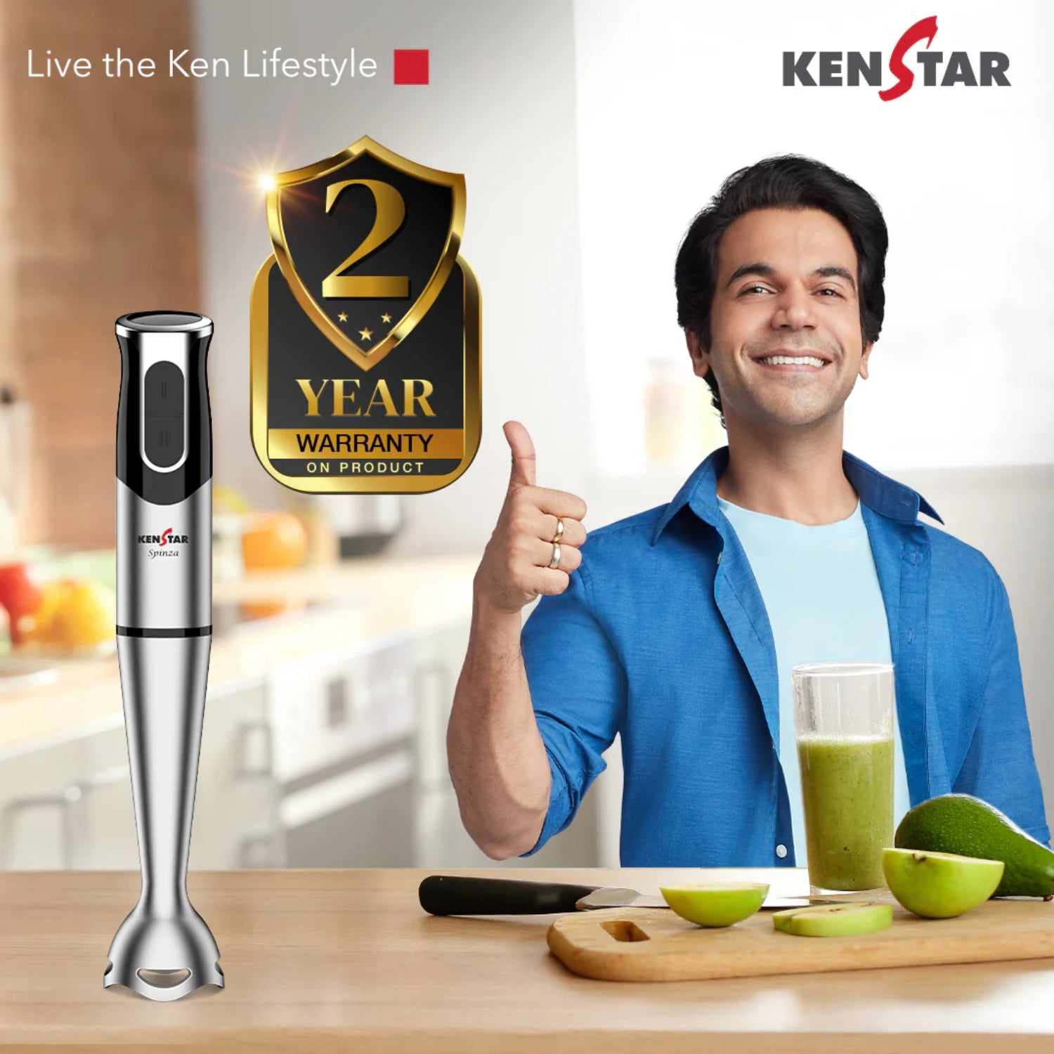 Kenstar Spinza KHBSPI40S1SR0-DST 400W Hand Blender – Black and Silver_6