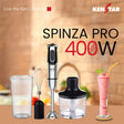 Kenstar Spinza Pro KHBSPP40S3SR0-DST Hand Blender 400W  – Black and Silver_1