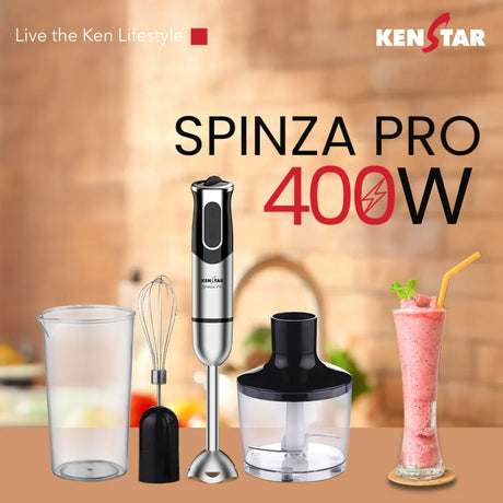 Kenstar Spinza Pro KHBSPP40S3SR0-DST Hand Blender 400W  – Black and Silver_1