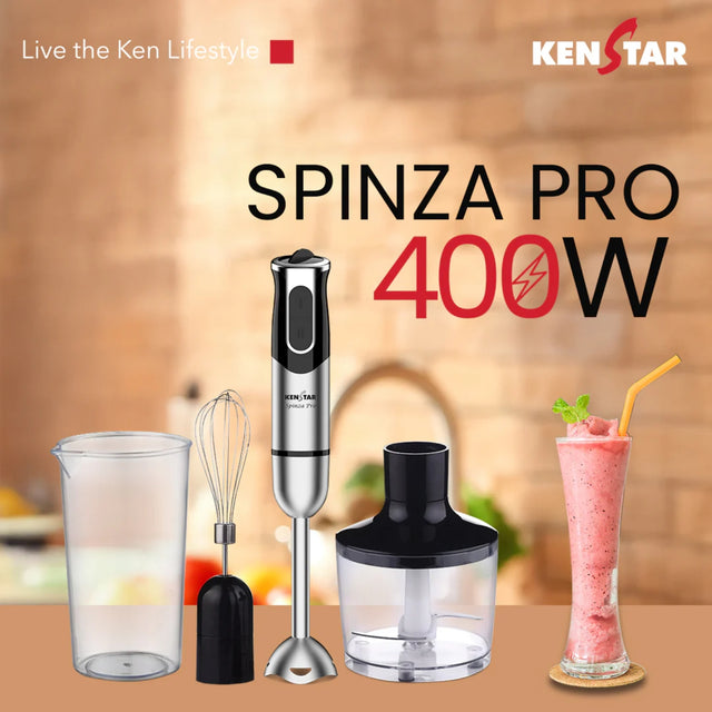 Kenstar Spinza Pro KHBSPP40S3SR0-DST Hand Blender 400W  – Black and Silver_1