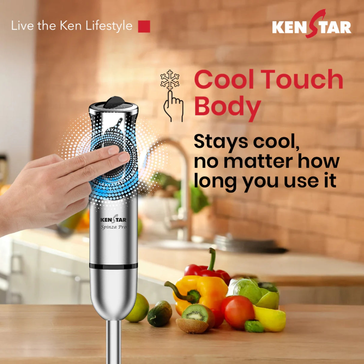 Kenstar Spinza Pro KHBSPP40S3SR0-DST Hand Blender 400W  – Black and Silver_4