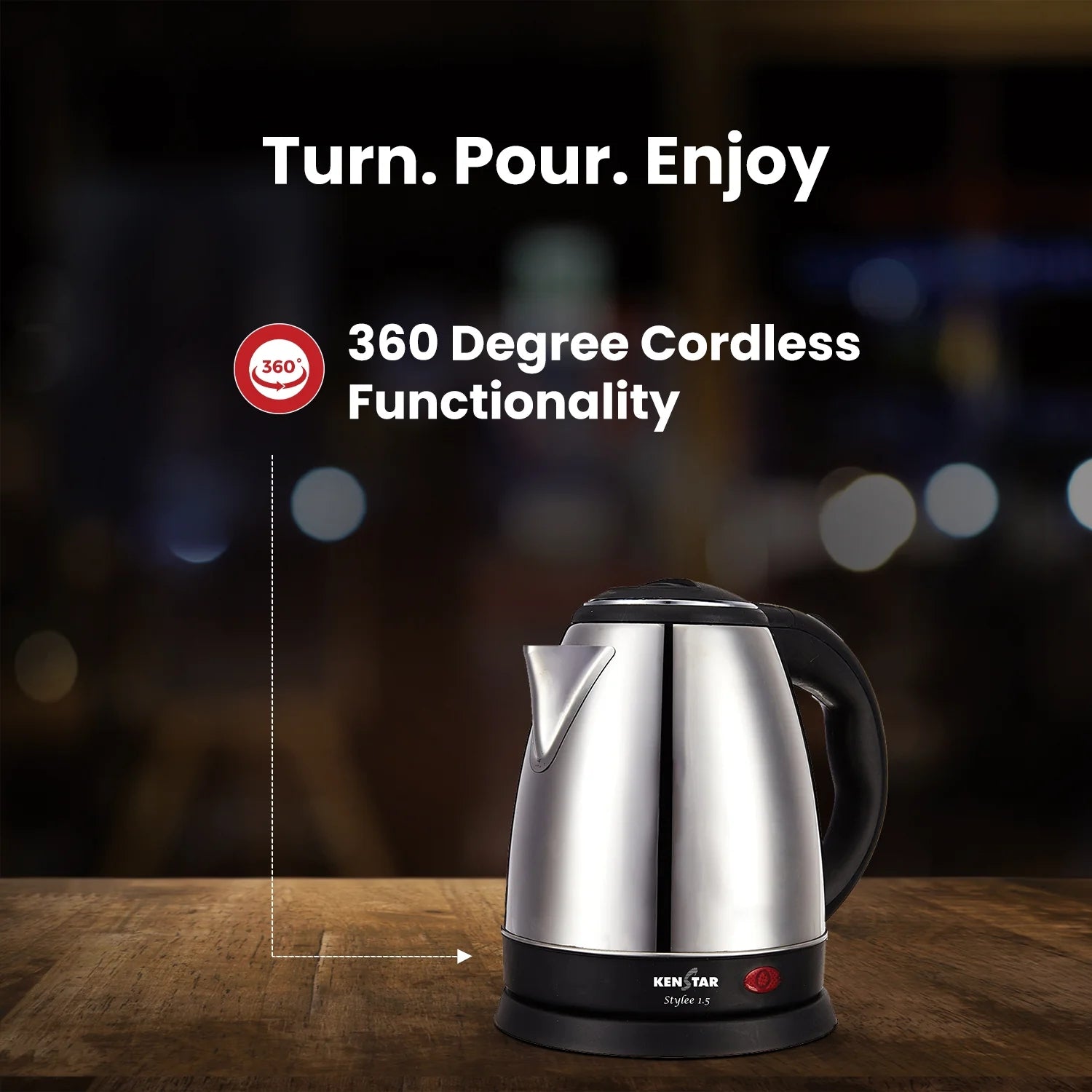 Kenstar Stylee KKSTY15F13SR0-DSR 1.5L 1350W Fast Boiling Electric Kettle - Silver_4