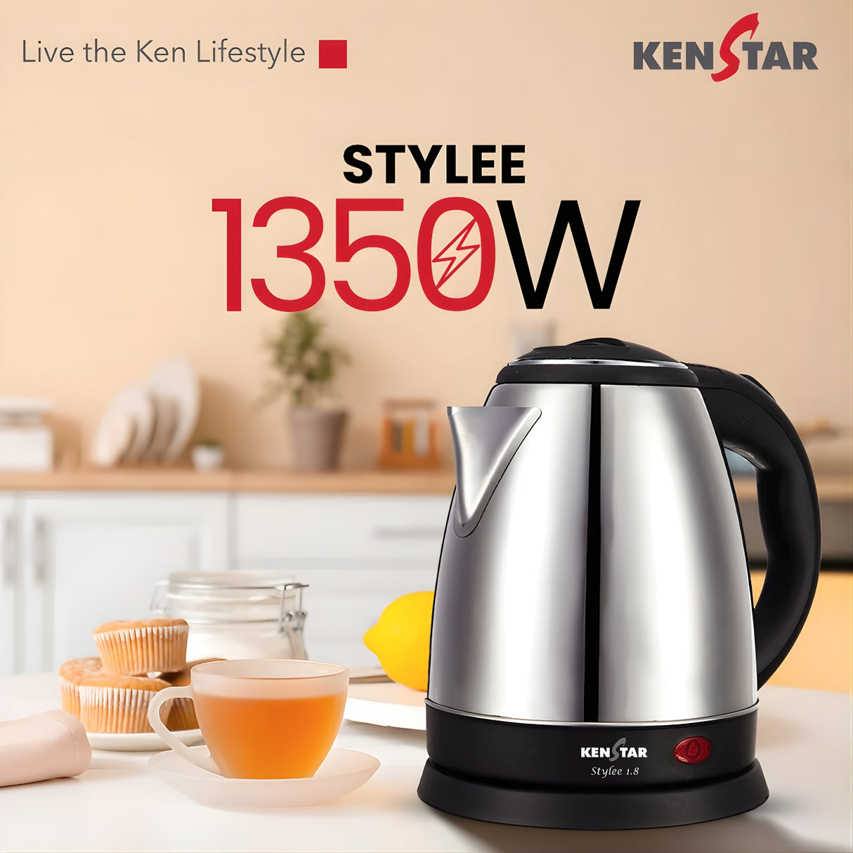 Kenstar Stylee KKSTY18F13SR0 1.8L 1350W Electric Kettle - Silver_1