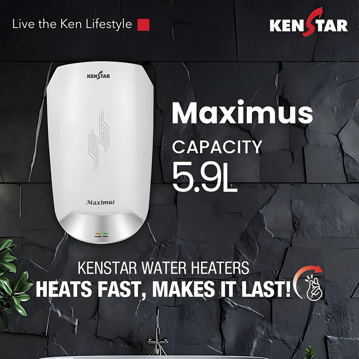 Kenstar WH Maximus 5.9L Water Heater – White_2