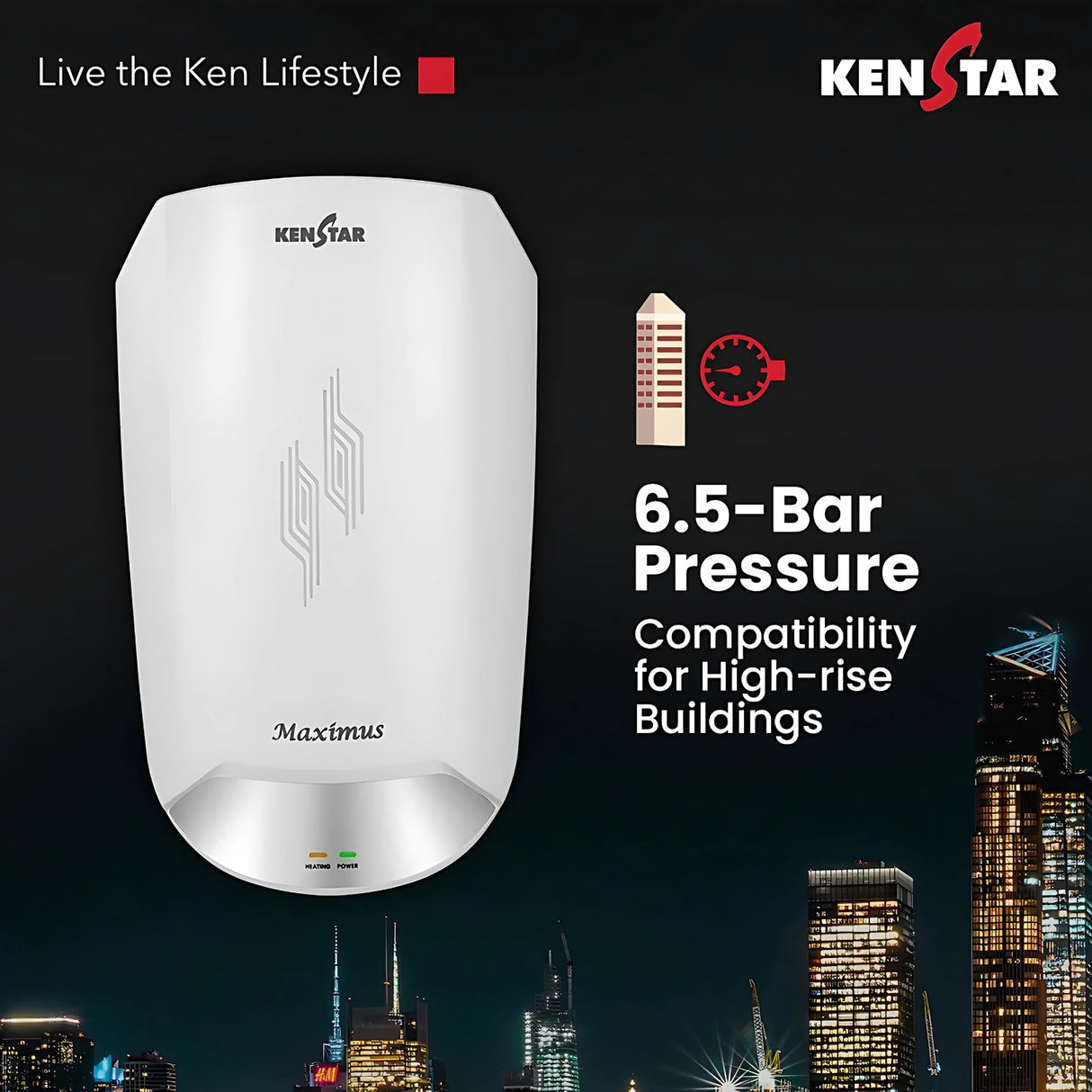 Kenstar WH Maximus 5.9L Water Heater – White_5