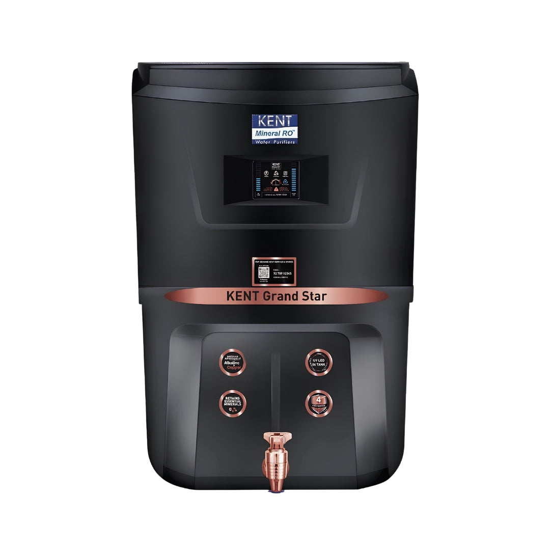 Kent Grand Star RO + UV + UF Water Purifier 9 L - Black_Front View