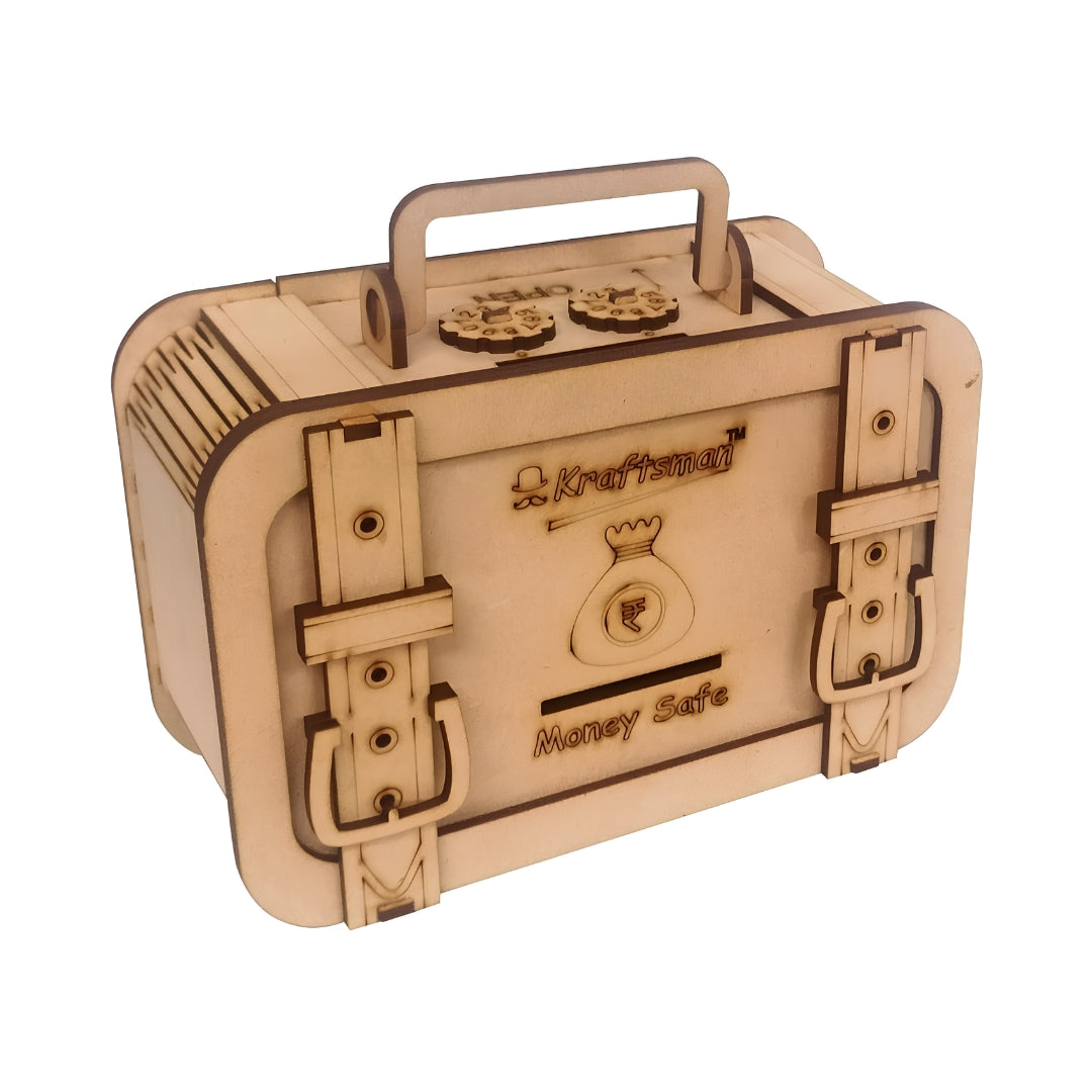 Kraftsman Wooden Briefcase Money Bank - Beige Right View_5