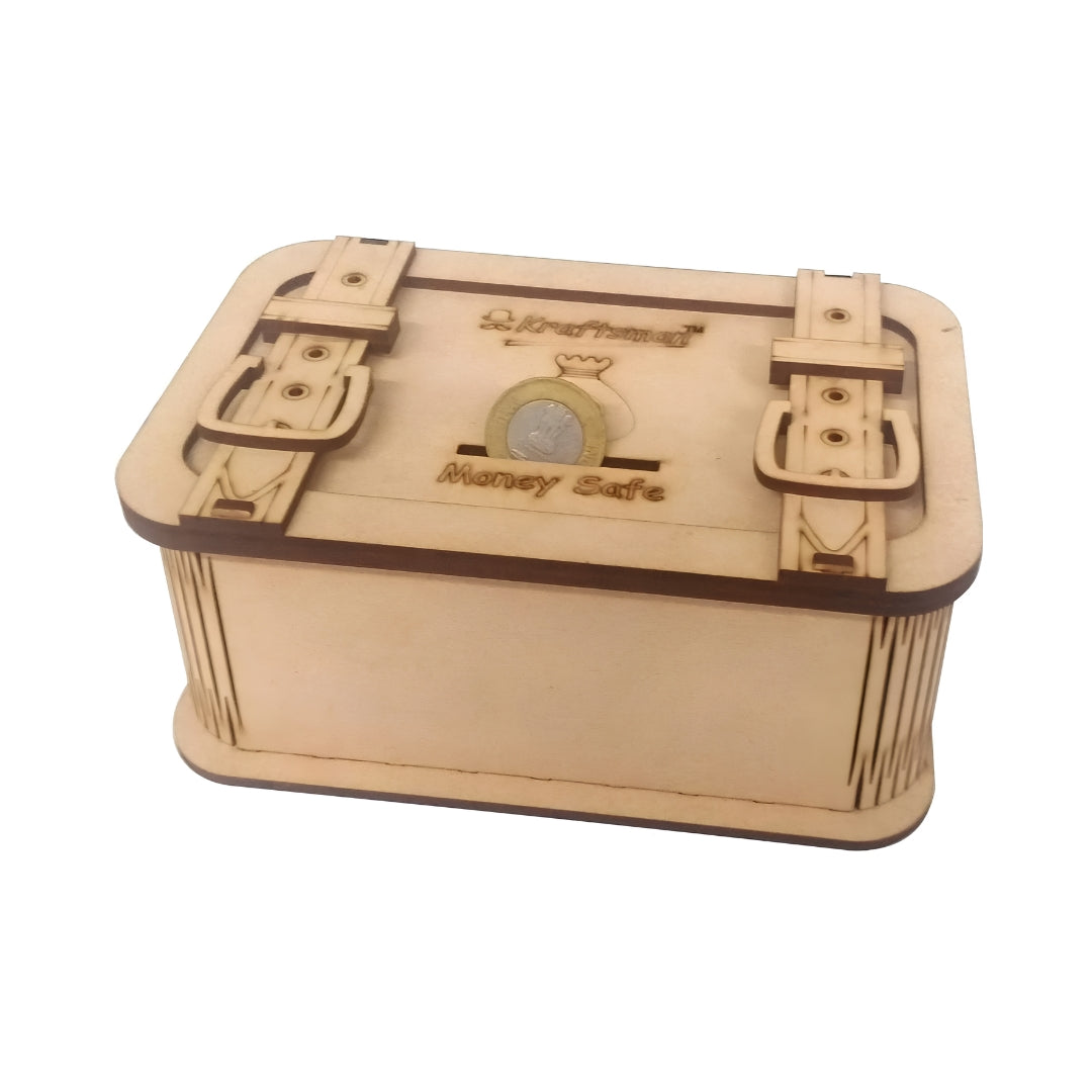 Kraftsman Wooden Briefcase Money Bank - Beige Top View_8