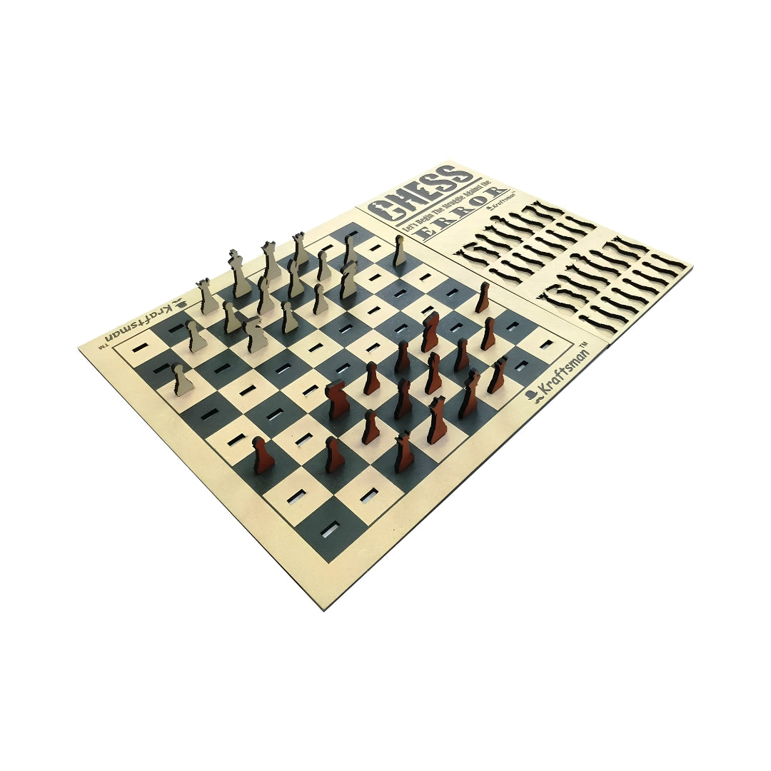 Kraftsman Wooden Chess and Checkers Combo Board Game Left View_6
