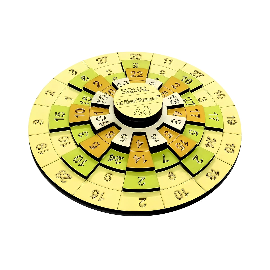 Kraftsman Wooden Equal 40 Maths Puzzle Board Game Front View_2