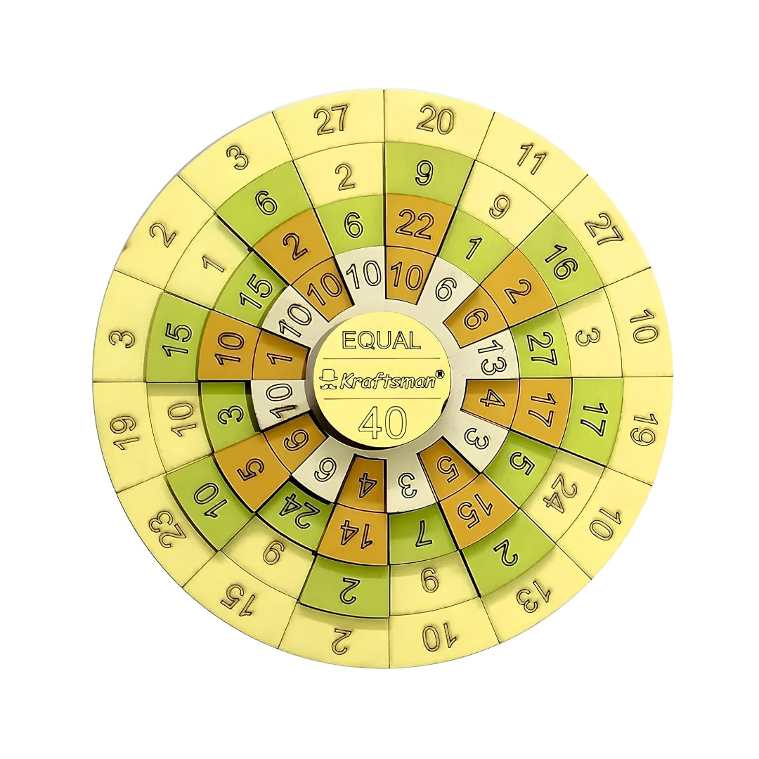 Kraftsman Wooden Equal 40 Maths Puzzle Board Game Top View_3
