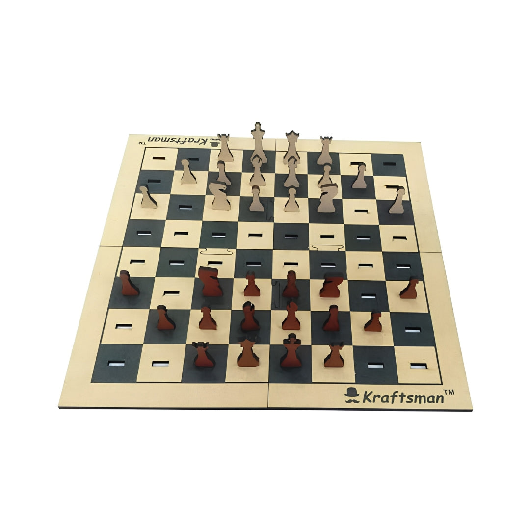 Kraftsman Wooden Portable Chess Board Game Top View_6