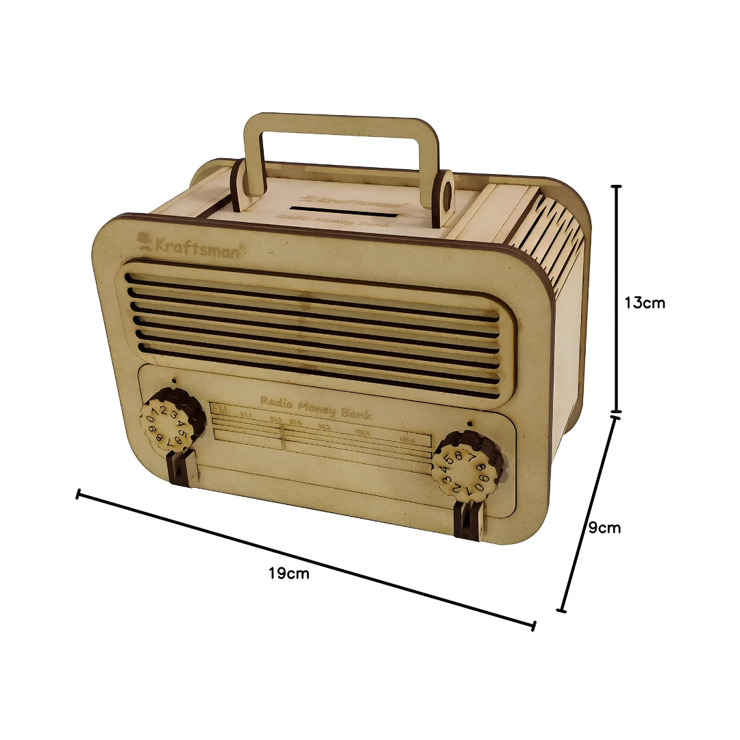 Kraftsman Wooden Radio Money Bank Dimension_7