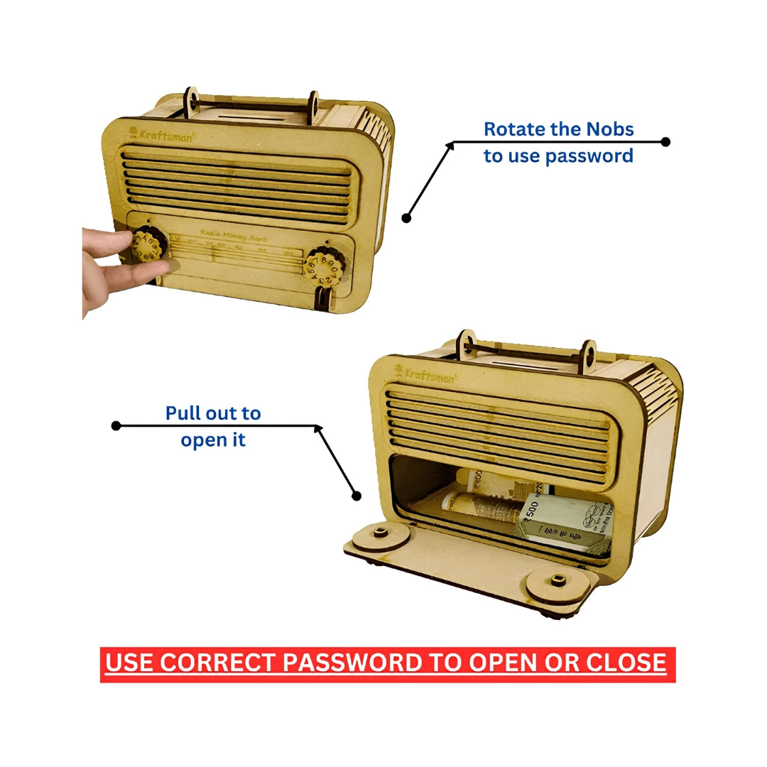 Kraftsman Wooden Radio Money Bank Key Feature_9