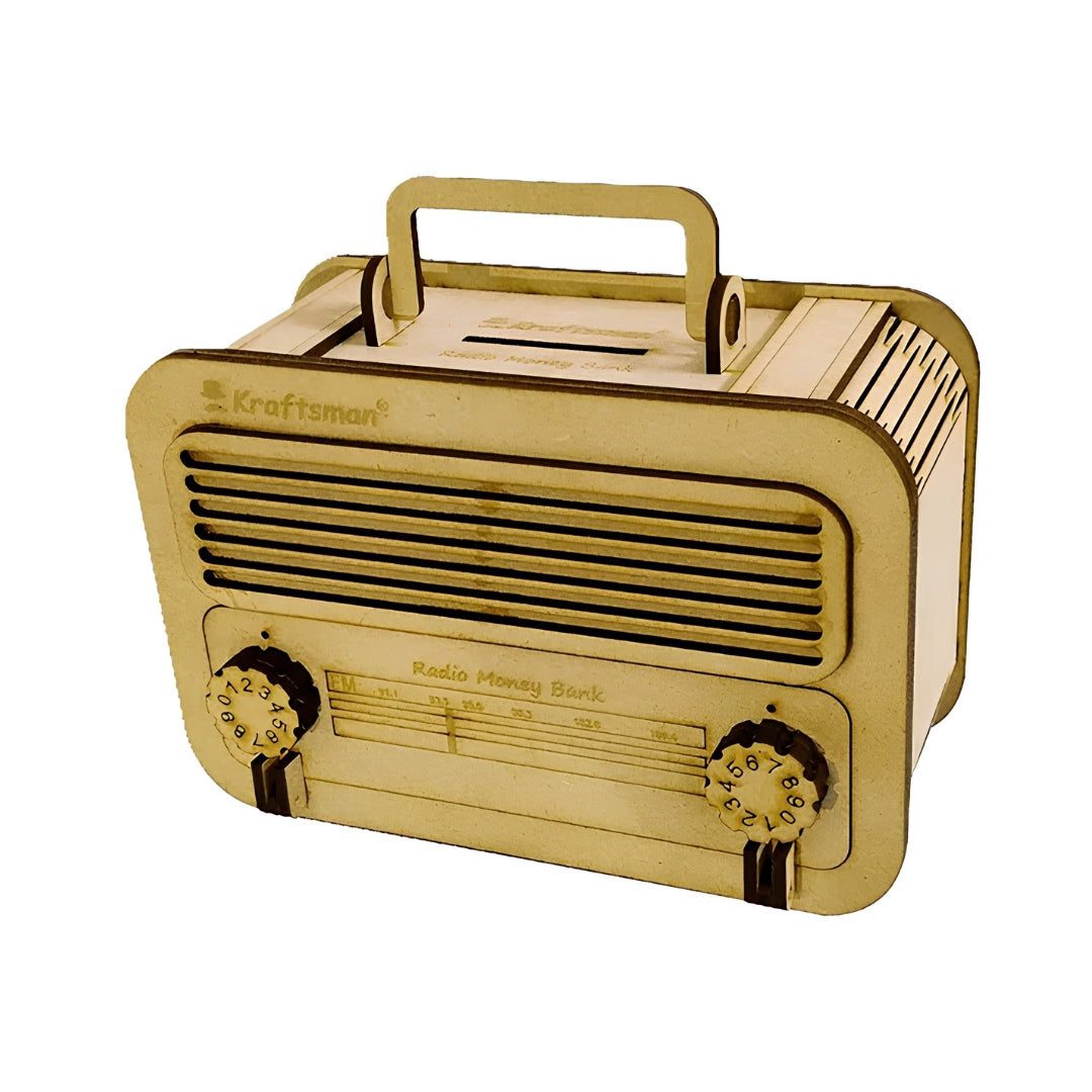 Kraftsman Wooden Radio Money Bank Left View_3