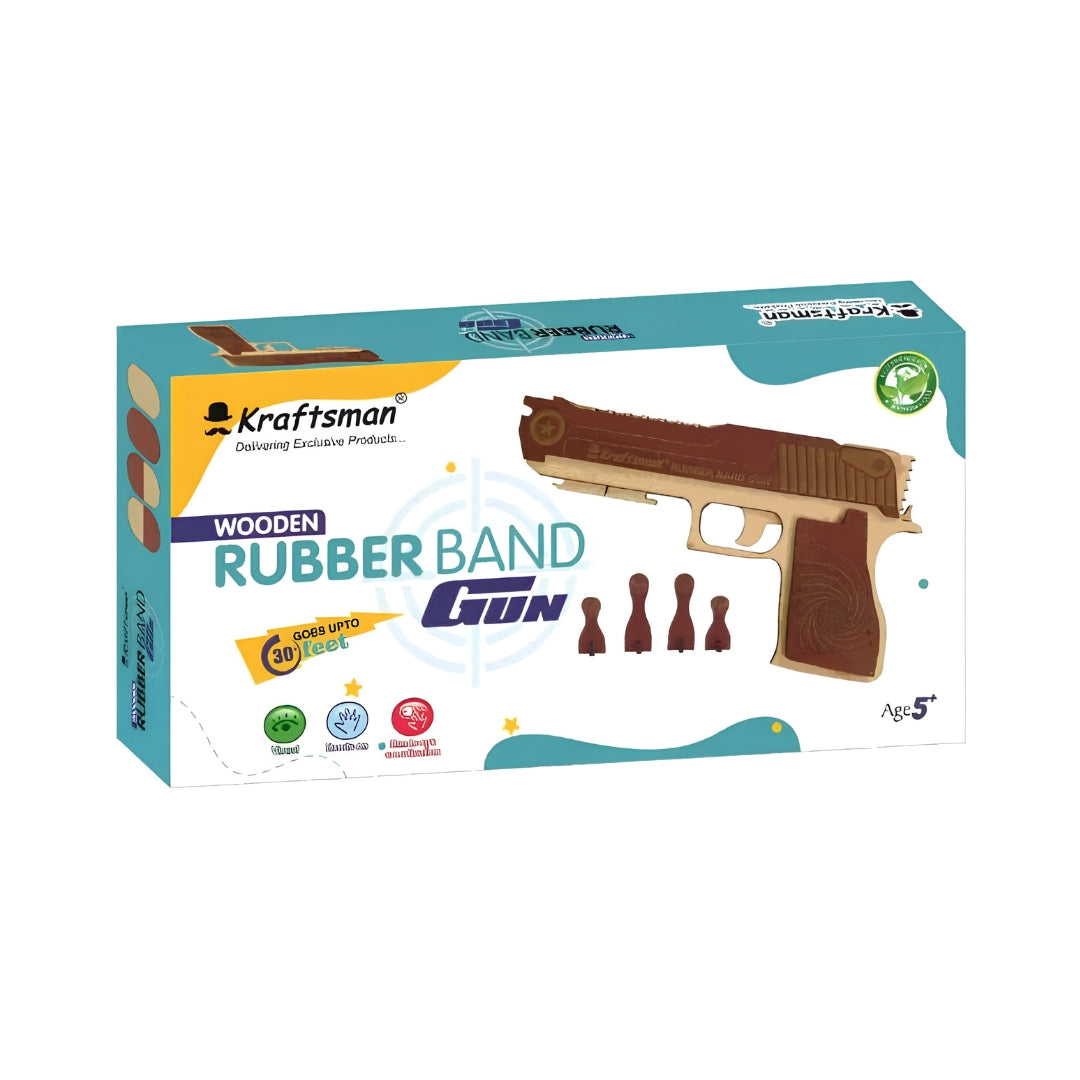 Kraftsman Wooden Rubber Band Gun - Beige Box View_2