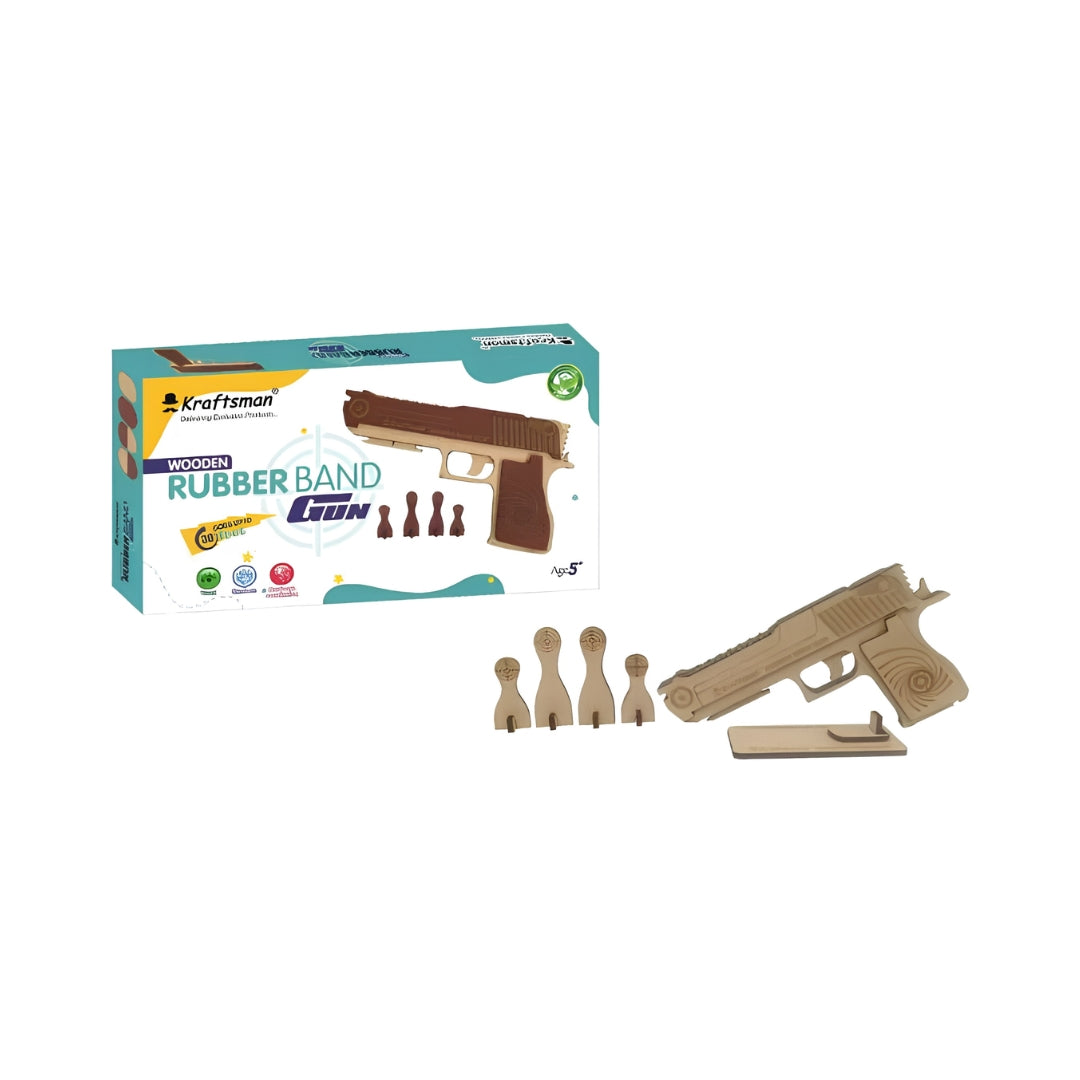 Kraftsman Wooden Rubber Band Gun - Beige Front View_1
