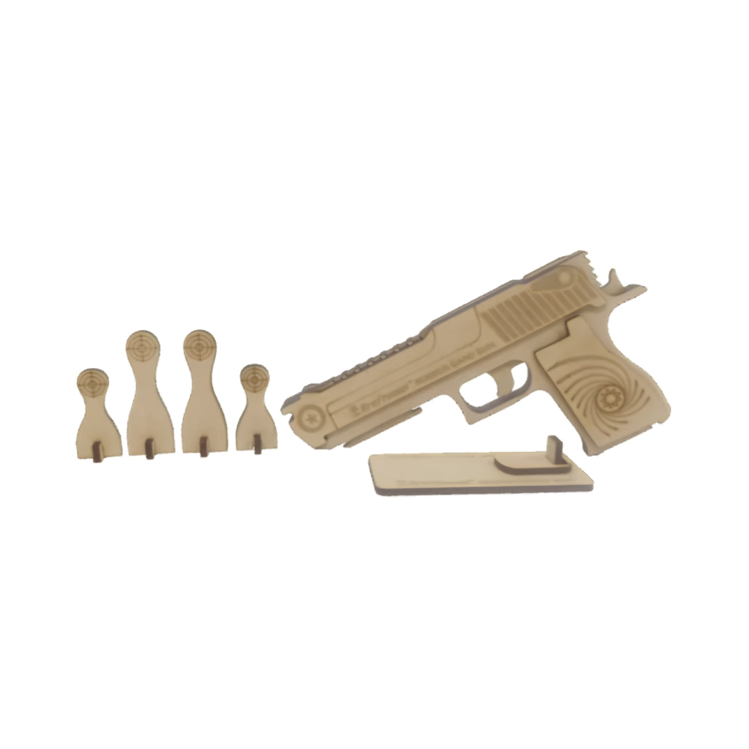 Kraftsman Wooden Rubber Band Gun - Beige Front View_5