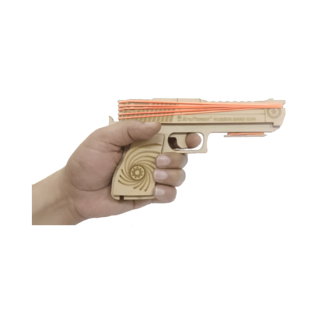 Kraftsman Wooden Rubber Band Gun - Beige Left View_7