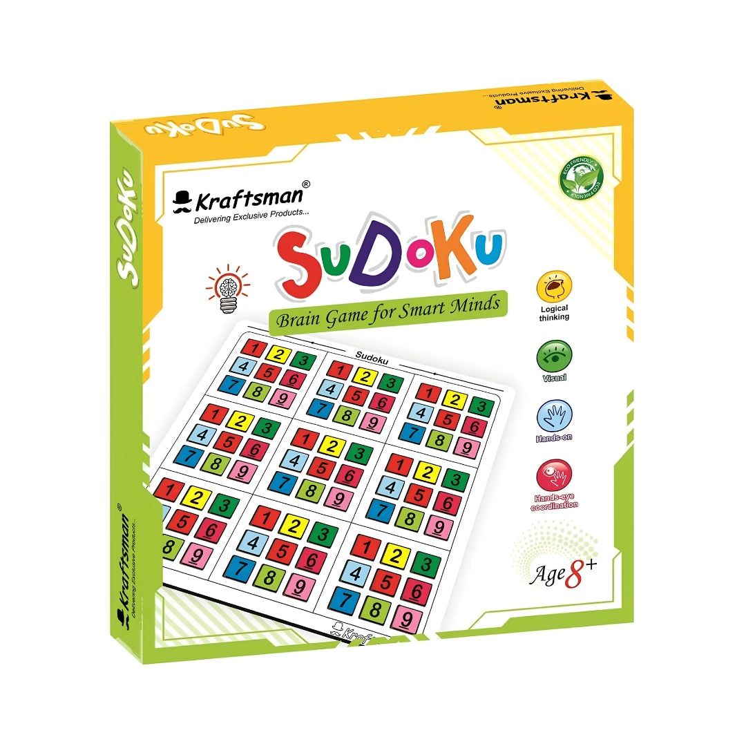 Kraftsman Wooden Sudoku Puzzle Board Game Front View_1
