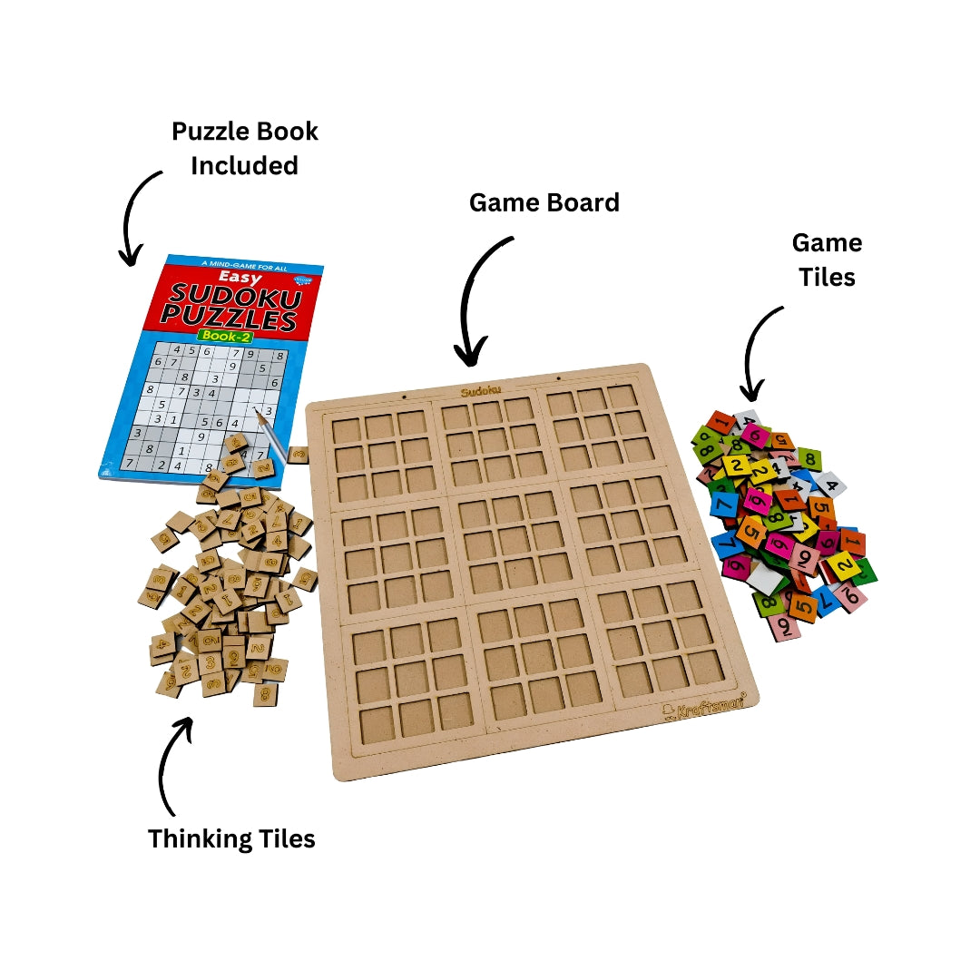 Kraftsman Wooden Sudoku Puzzle Board Game In The Box_5