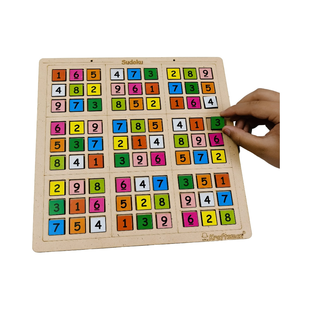 Kraftsman Wooden Sudoku Puzzle Board Game Key Feature_6