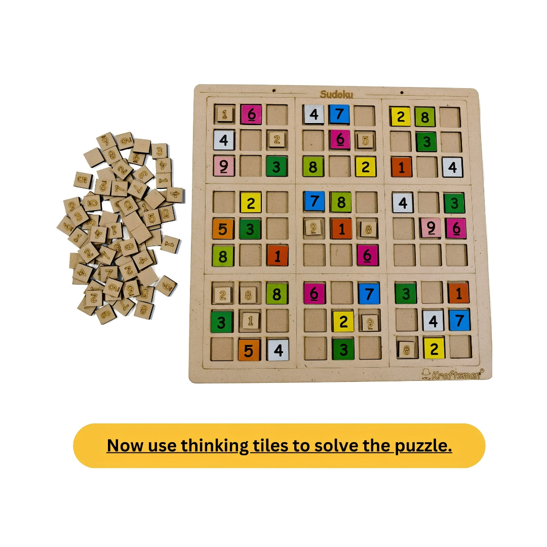 Kraftsman Wooden Sudoku Puzzle Board Game Top View_2