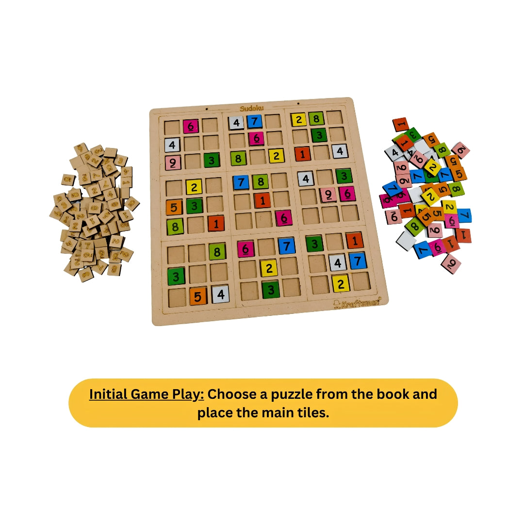 Kraftsman Wooden Sudoku Puzzle Board Game Top View_4