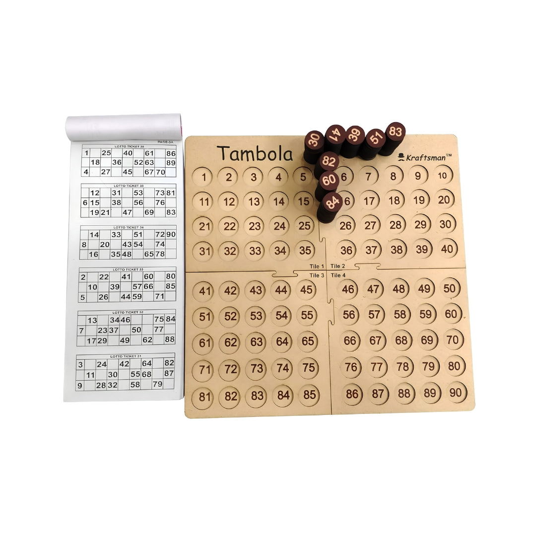Kraftsman Wooden Tambola Game Set Top View_3