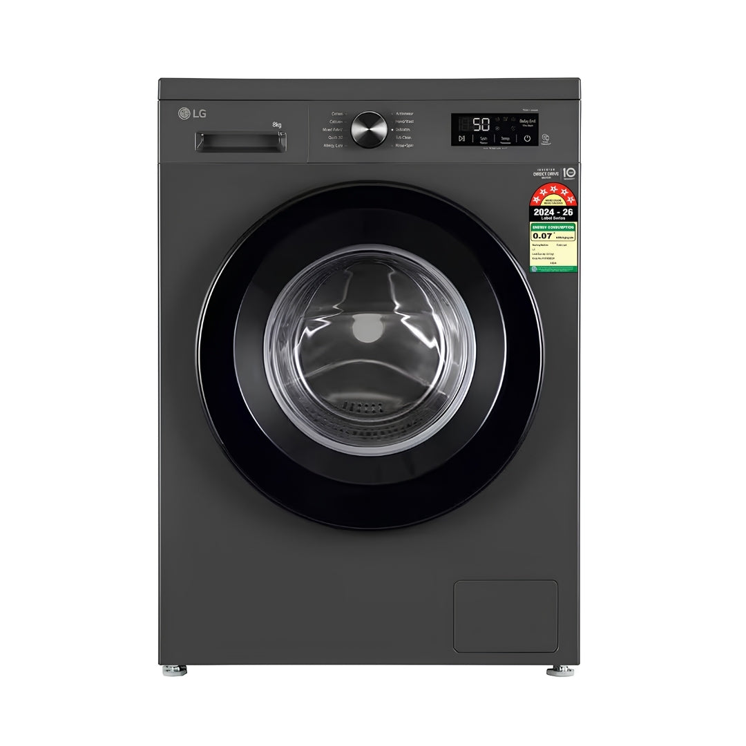 LGFullyAutomaticFrontLoadWashingMachineFHB1208Z2M8kg-MiddleBlack_FrontView