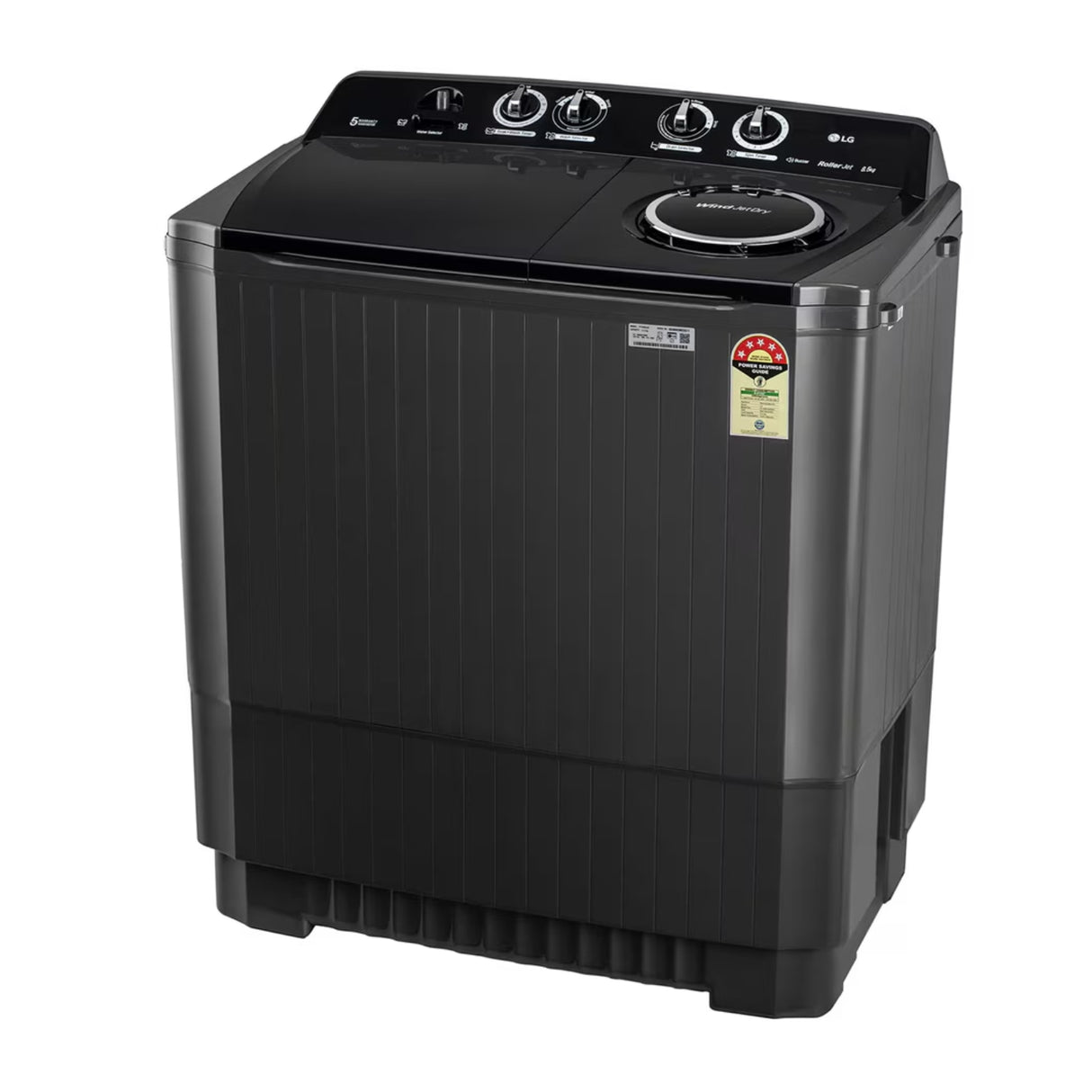 LG Semi-Automatic Washing Machine 4 P8535SLMZ.ABLQEI 8.5 kg - Black